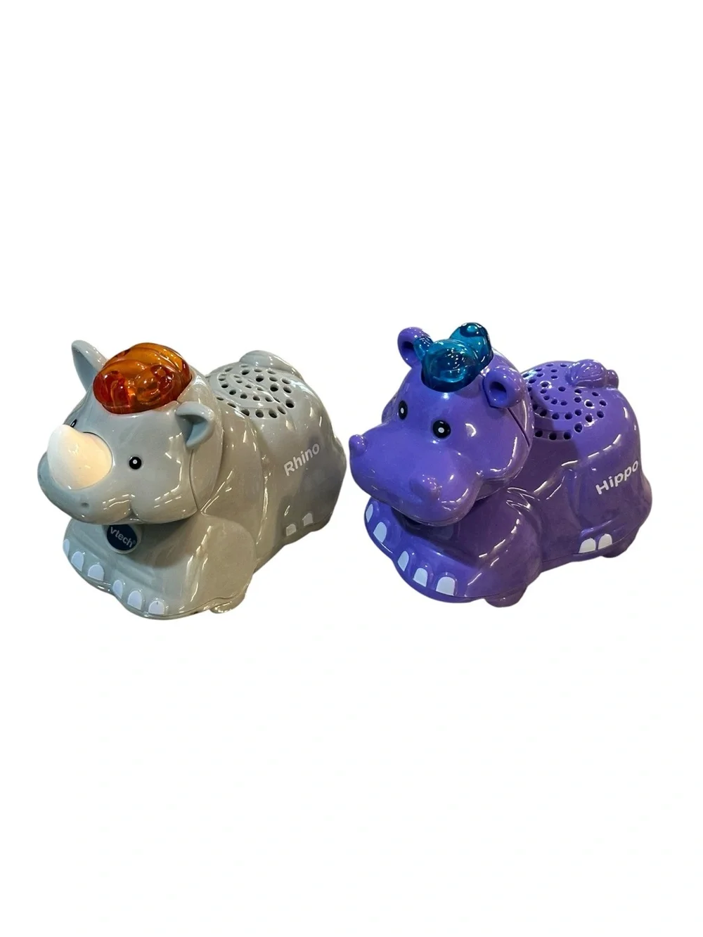 VTech Go Go Smart Animals Lot Hippo and Rhino Electronic Interactive Toys Tested